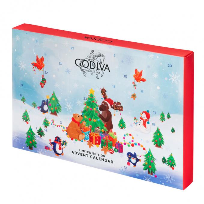 Adventskalender met Godiva-chocolade