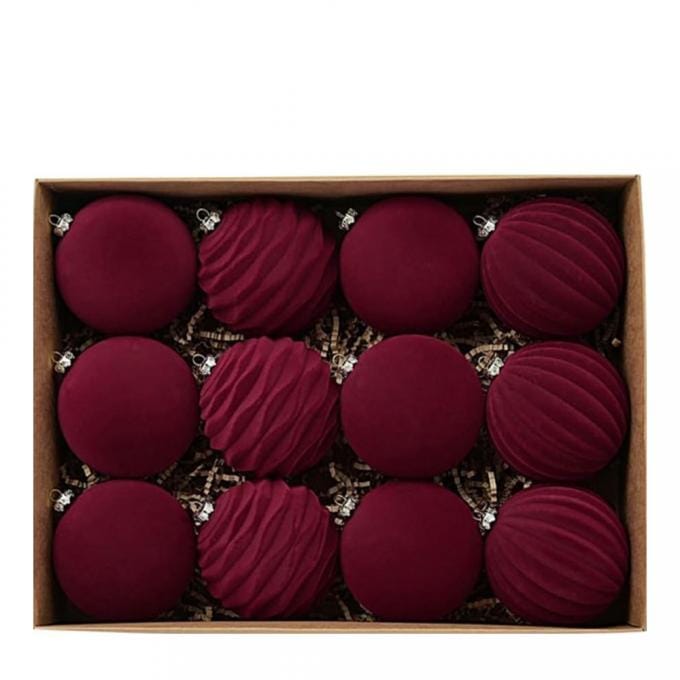 Fluwelen kerstballen