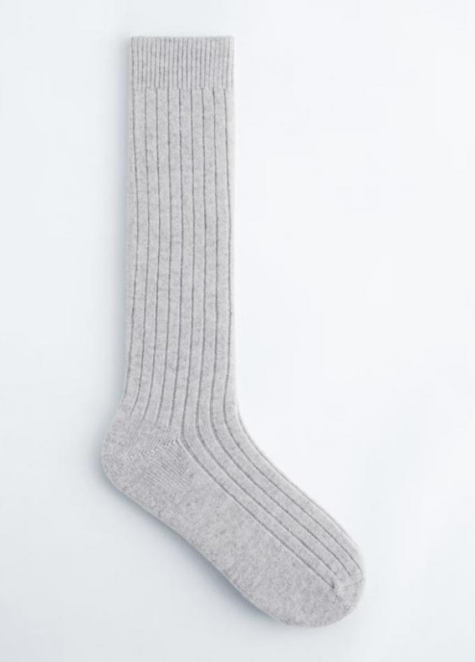 Geribbelde kniekousen in wolblend