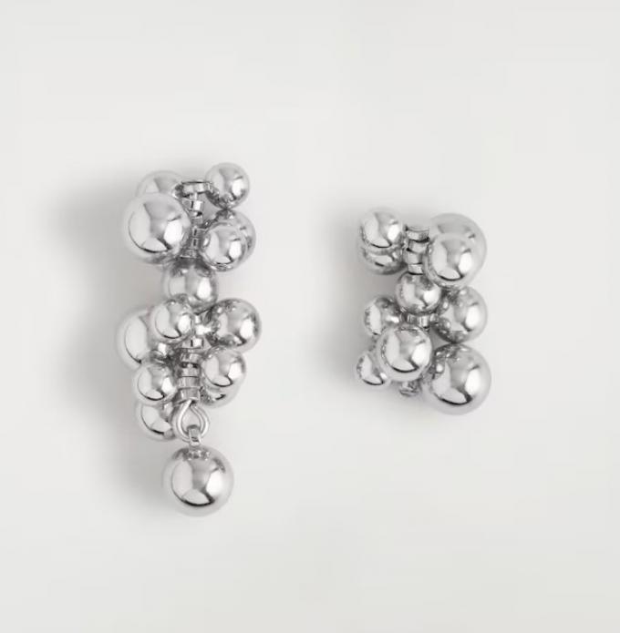 Sculpturale zilveren cluster-oorbellen
