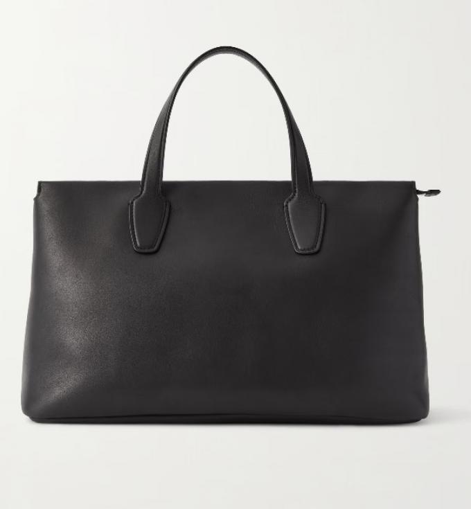 Klassieke leren handtas in zwart