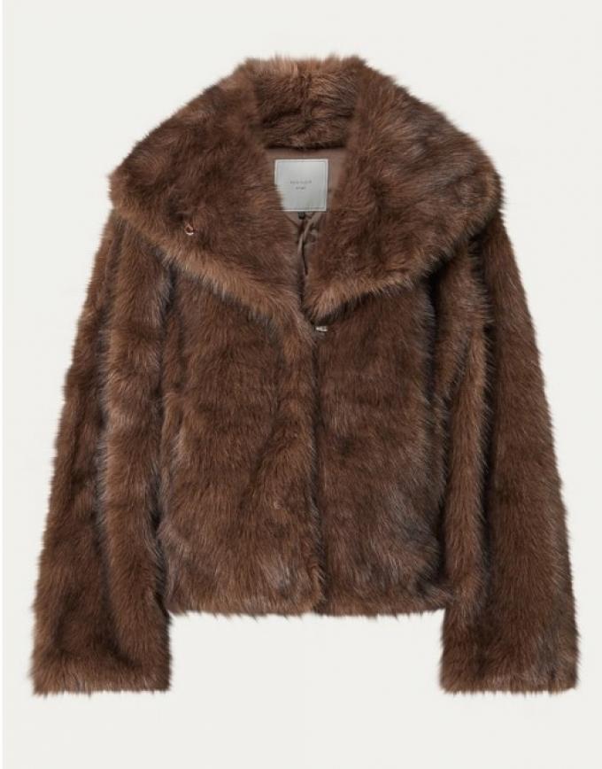 Faux-fur bontjas in bruin