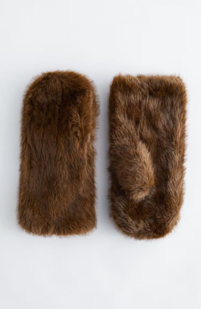 Faux fur wanten