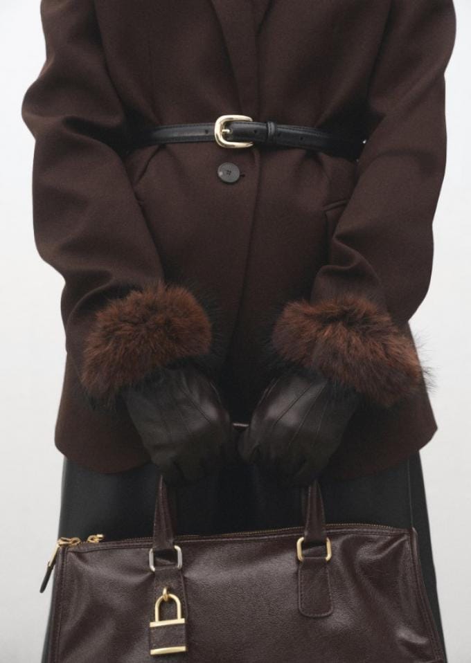 Gecombineerde leren handschoenen