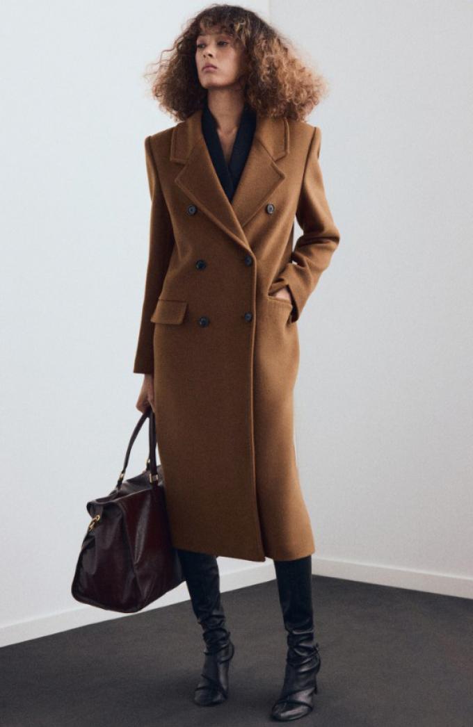 Double-breasted wollen jas