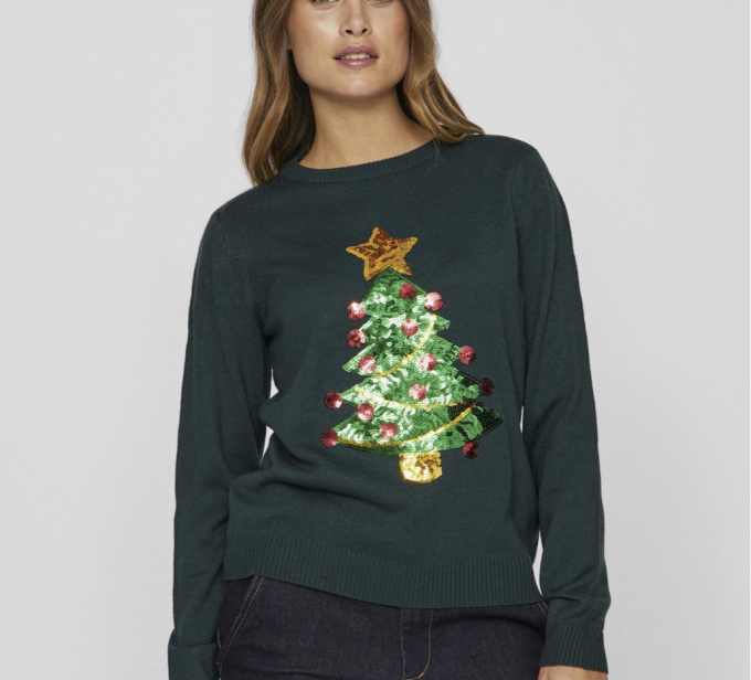 Pull et son sapin qui brille