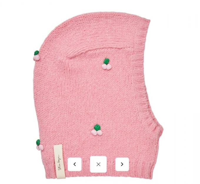 Barokke balaclava in roze met bloemetjes 