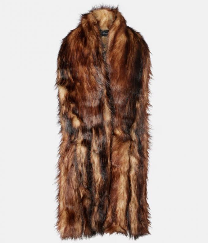 Sjaal in natuurlijk bruin nepbont 