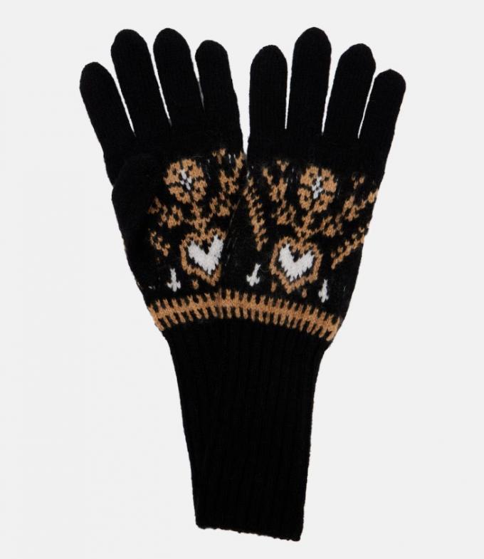 Kasjmieren handschoenen met neo-Italiaanse print