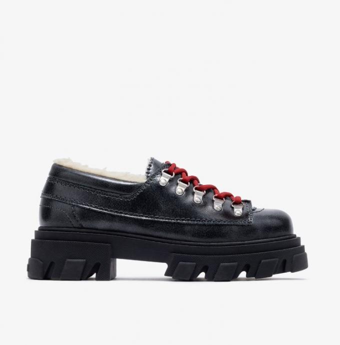 Chunky veterschoenen met faux-fur 