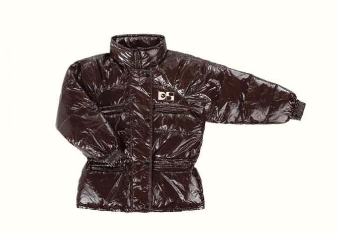 Puffer jacket in glanzend bordeaux