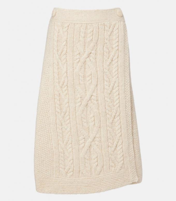 Gebreide knitwearrok met kabelpatroon 