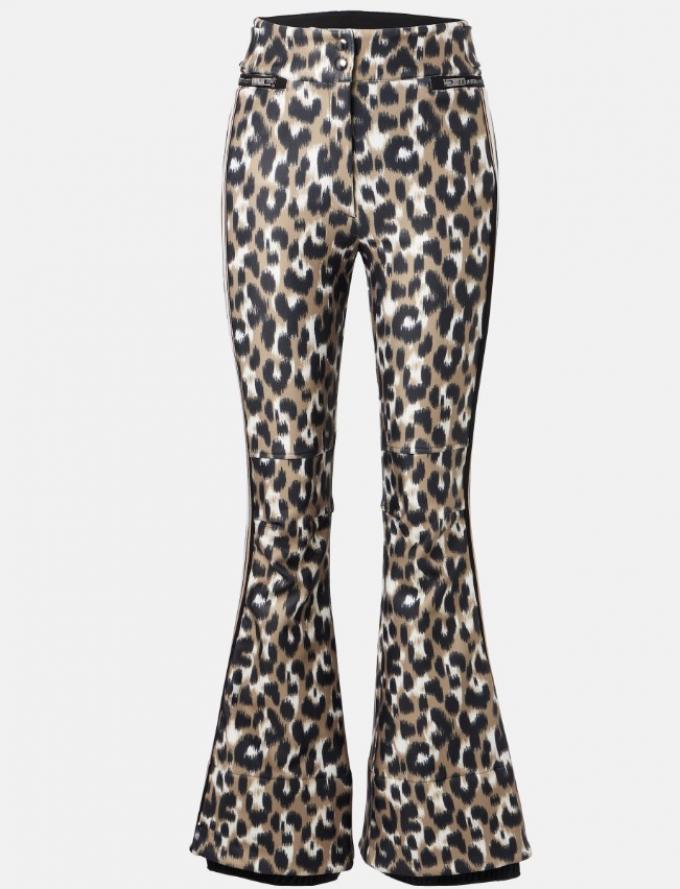 Skibroek met flared pijpen en luipaardprint 
