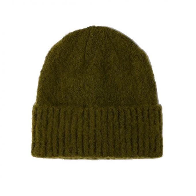 Superzachte kaki muts uit 100 % gerecycleerd materiaal