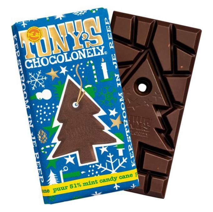 Chocolade ornament om in de kerstboom te hangen