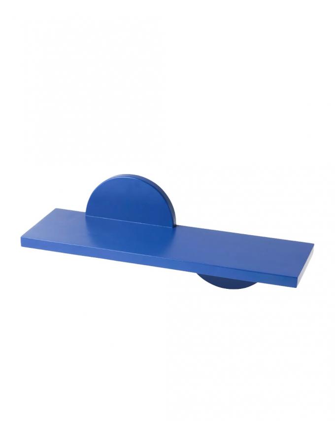 Assymetrische blauwe wandplank