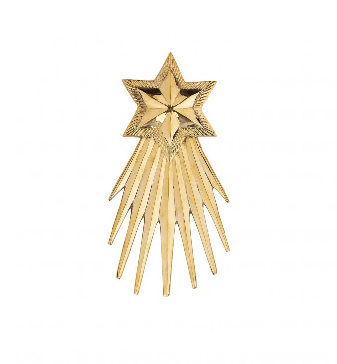 Gouden kerstster muurdecoratie