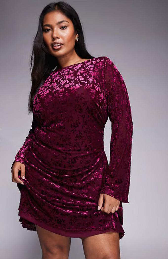 Bordeaux bloemenjurkje