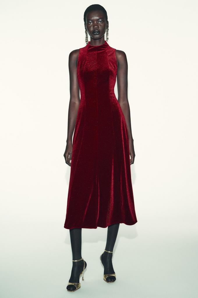 Robe mi-longue velours