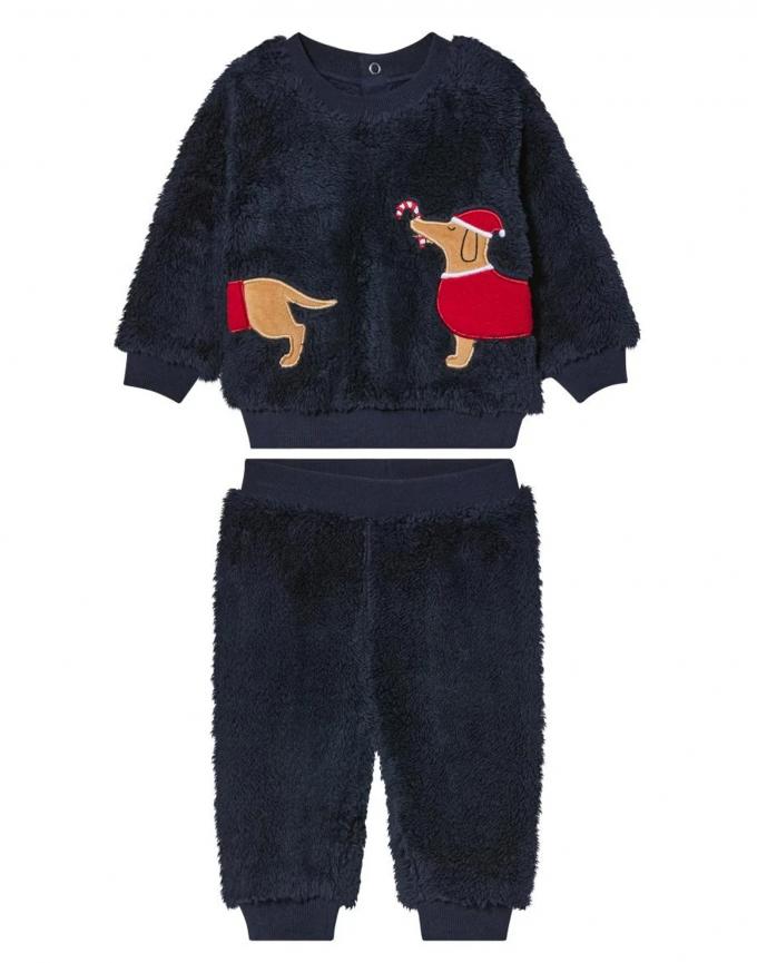 Warm fleecesetje met kersthond