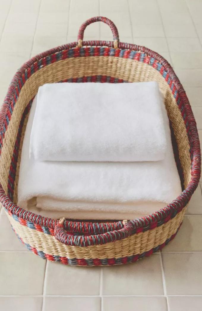 Ovale gevlochten seagrass mand