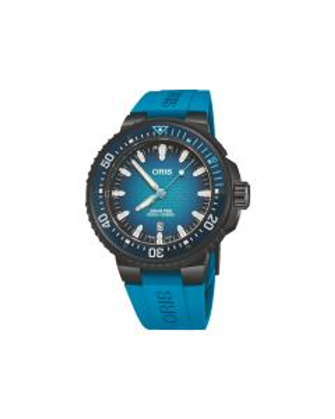 Montre Sport Design Bleue - Cadran Noir, Boîtier Acier Rose, Bracelet Caoutchouc Bleu, Neuf Sans étiquette