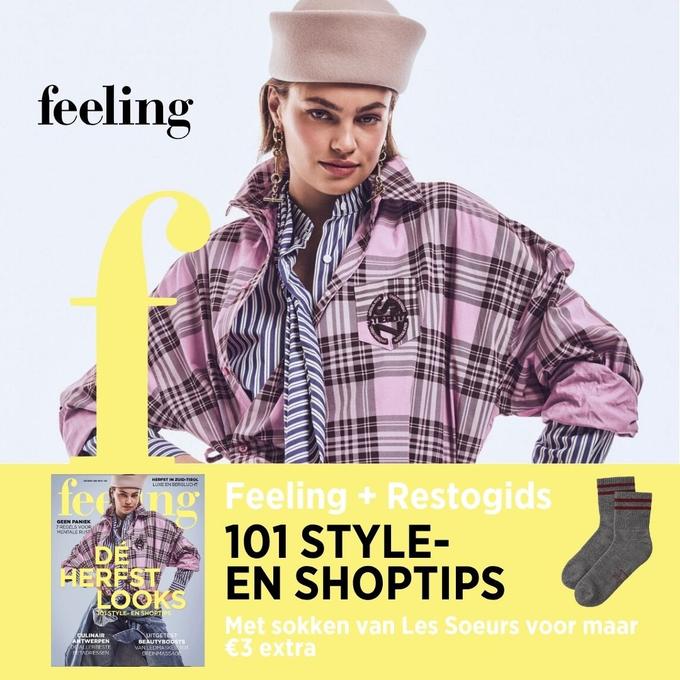 Nu in de winkel: het oktobernummer van Feeling + sokken van Les Soeurs voor maar € 3 extra!