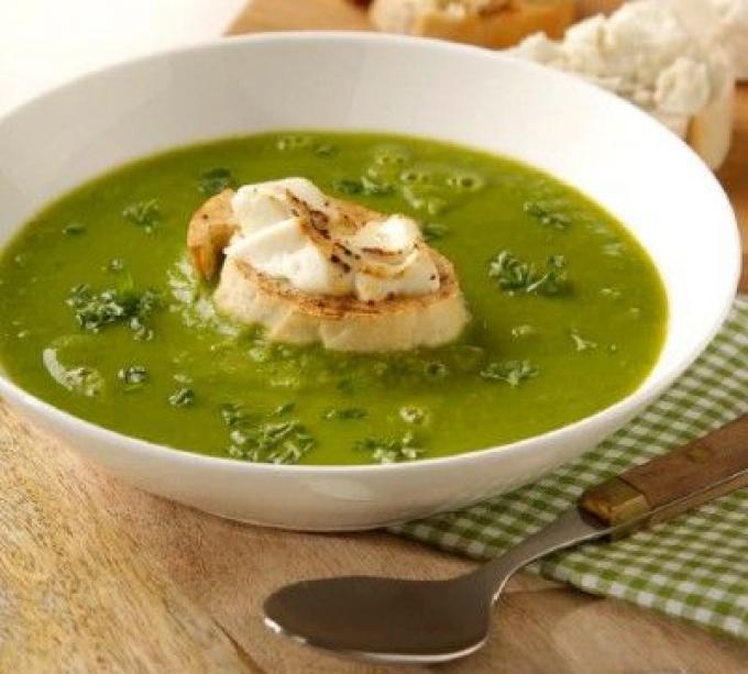soupe petits pois crostini