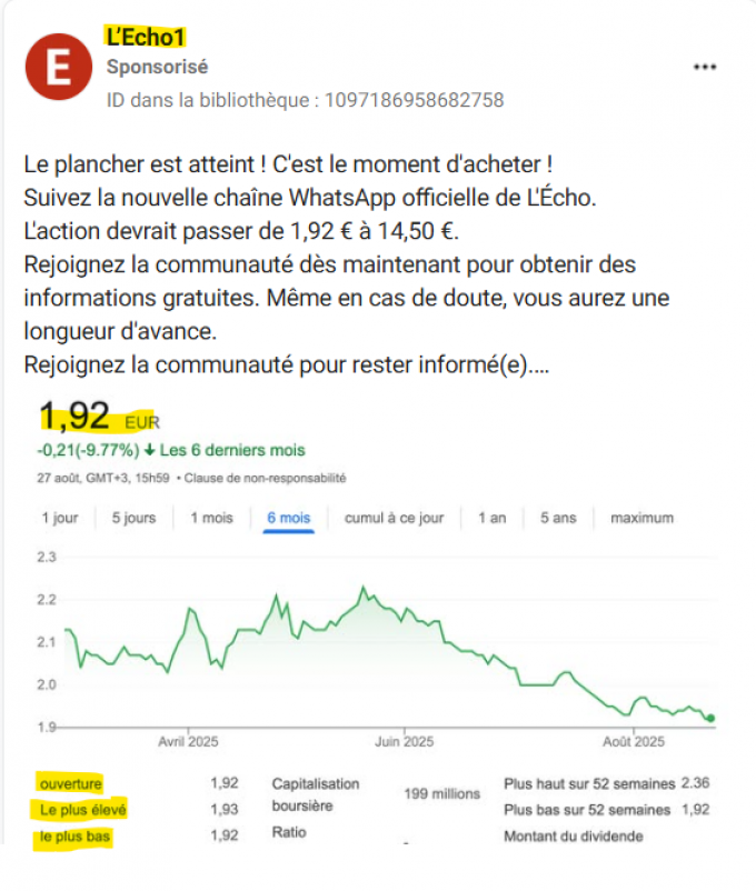 Arnaque: de fausses pubs usurpent le nom de L’Echo et de plusieurs banques pour piéger les investisseurs