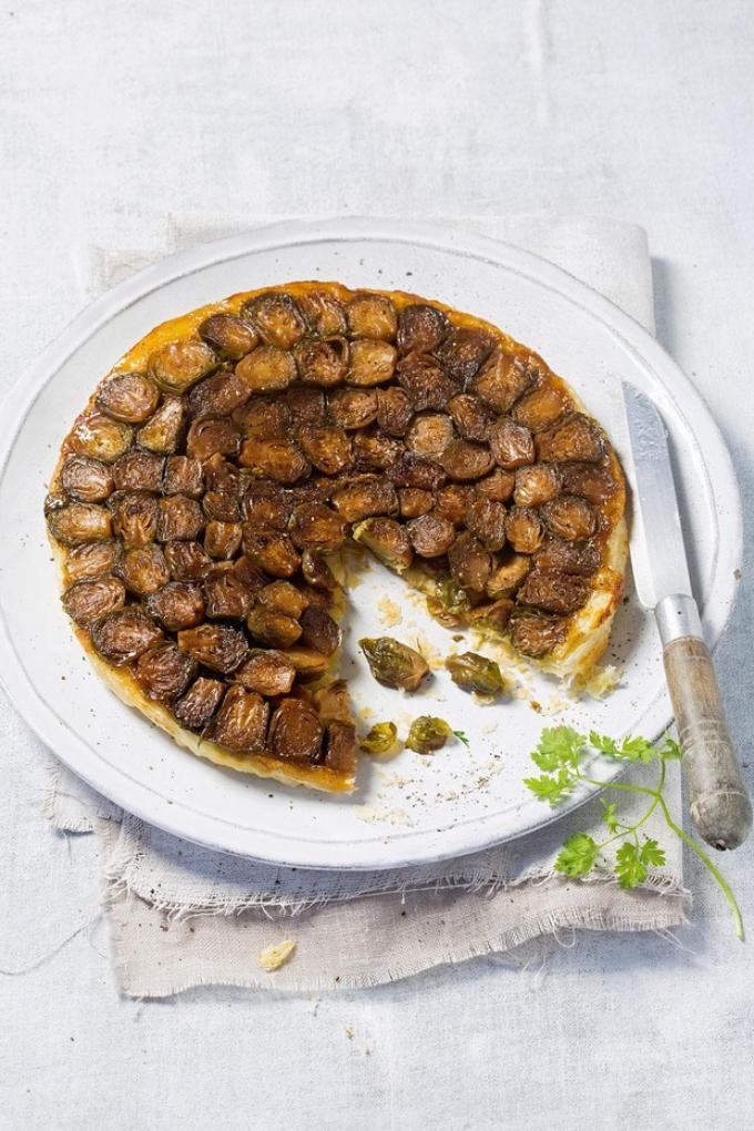 Tarte tatin van spruitjes