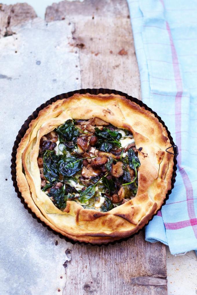 tourte champignons epinards