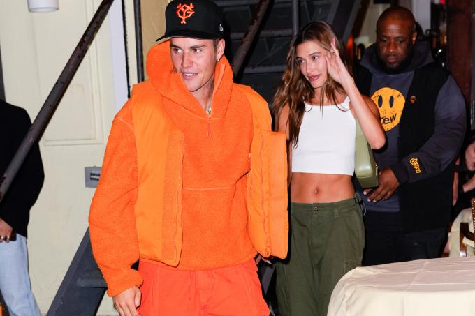 Justin Bieber et son épouse Hailey, à New York le 4 juin 2022