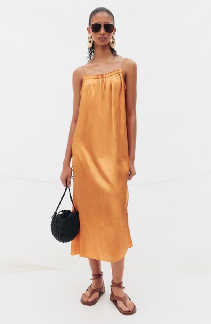 Oranje slipdress