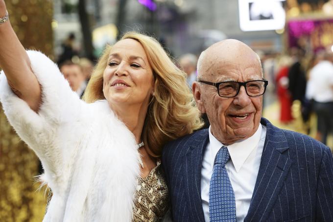 Jerry Hall et Rupert Murdoch en 2016