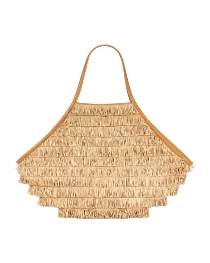 Grote strandtas met franjes