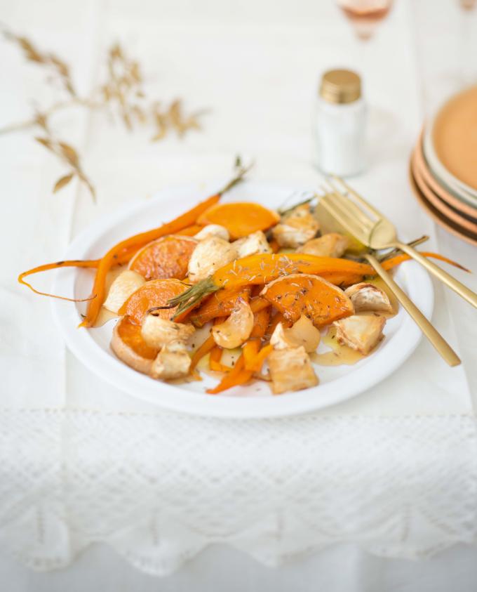 recette vegetarienne Légumes d'automne rôtis au miel