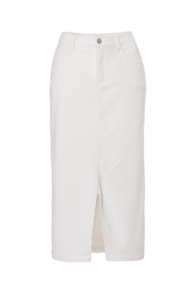 Witte fluwelen rok (29,99 euro), van C&A.
