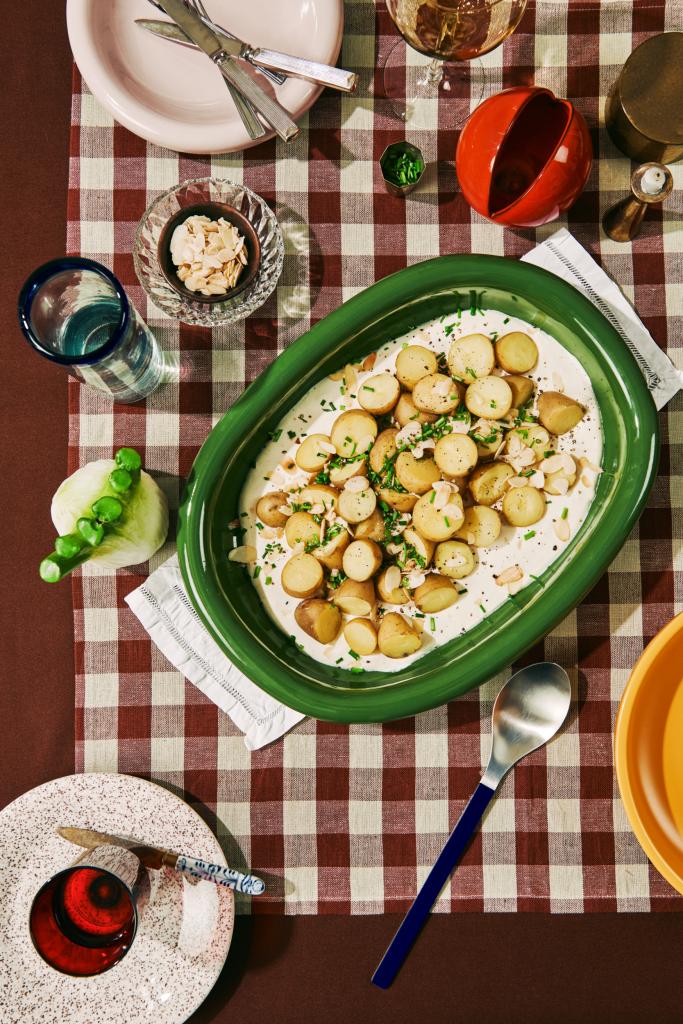 Aardappel­salade met luchtige citroen-mierikswortelroom