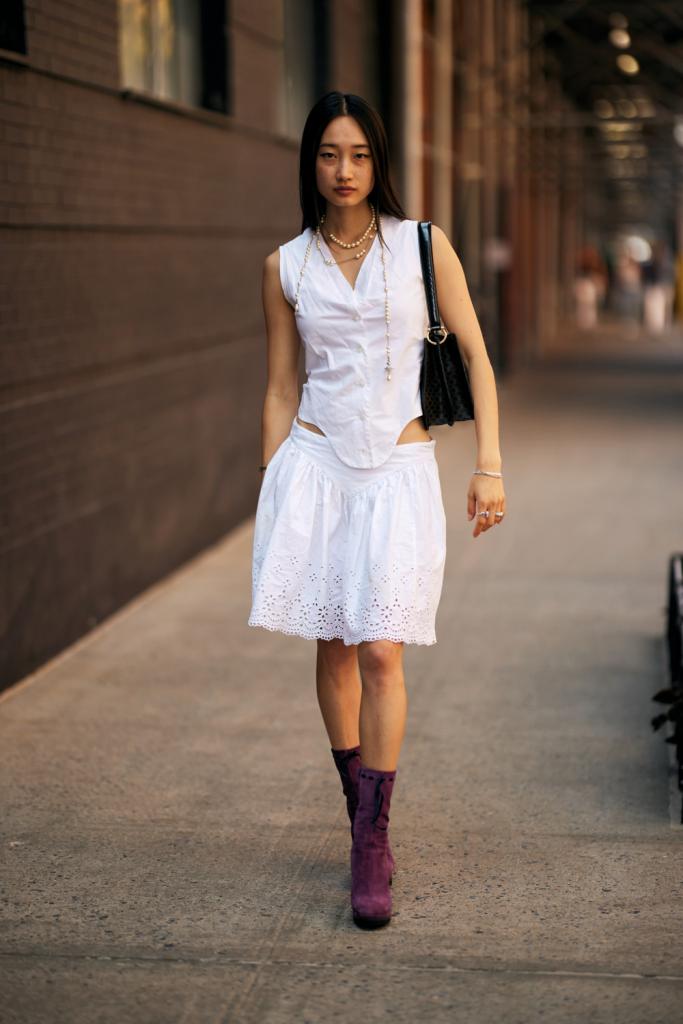 coole microtrends op New York Fashion Week cottagecore en nineties wit