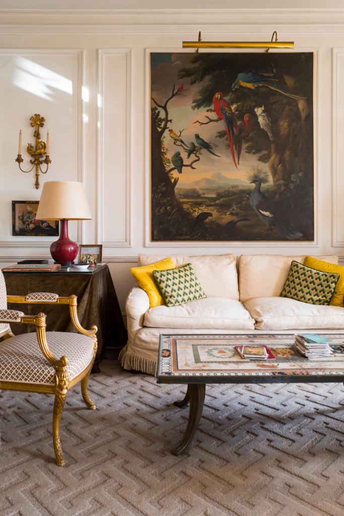 Het  interieur van de aristocratische familie Cholmondeley. Londen, 1967, door DAVID HICKS.