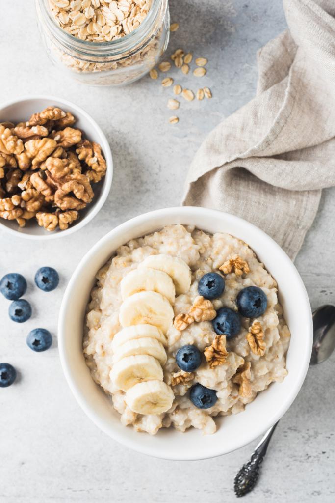 havermout bowl banaan pindakaas