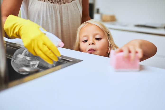 Keeping their home clean and shining