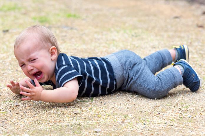 crying baby at the park