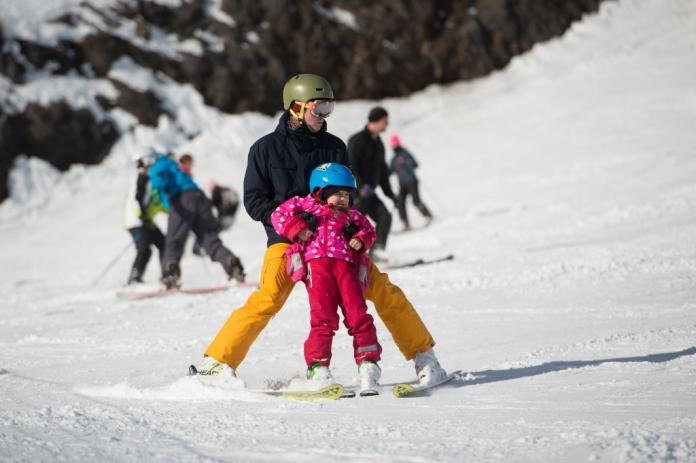partie au ski en famille
