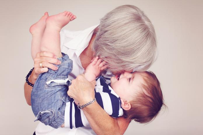 Grandma hugging child
