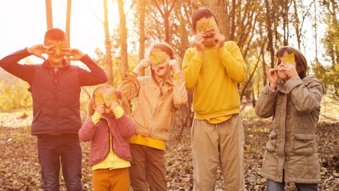 Large group of children.