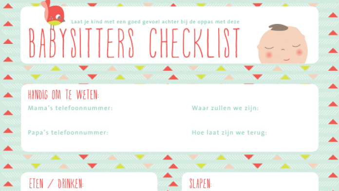 MoodKids Babysitter checklist
