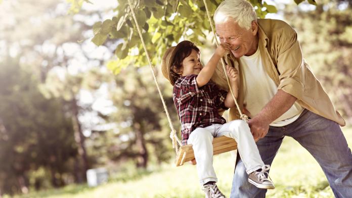 Playful grandfather