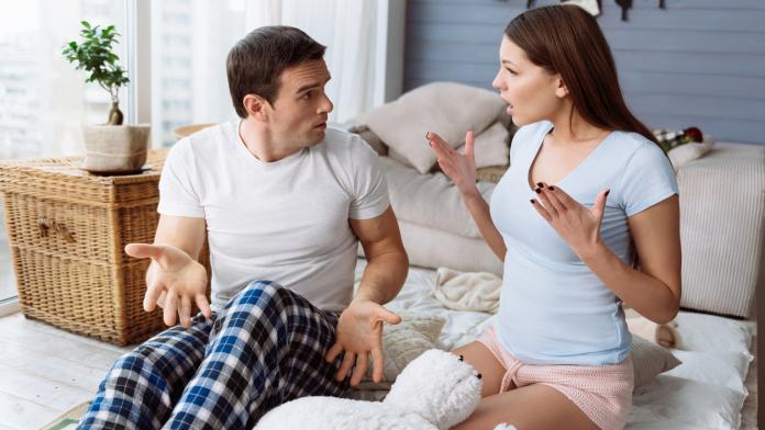 Nice young couple having an argument