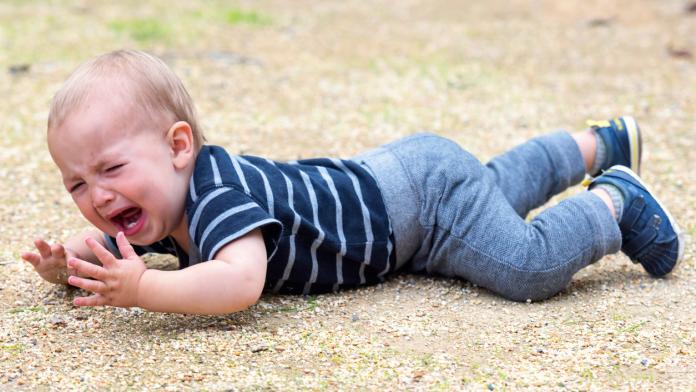 crying baby at the park